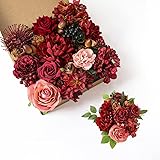 Kisflower Burgundy Artificial Flowers Combo