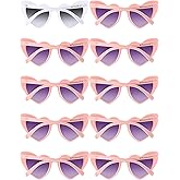 Weewooday 10 Pairs Heart Sunglasses Cat Eye Bachelorette Bridesmaid Sunglasses for Women Wedding Bachelorette Party Favors