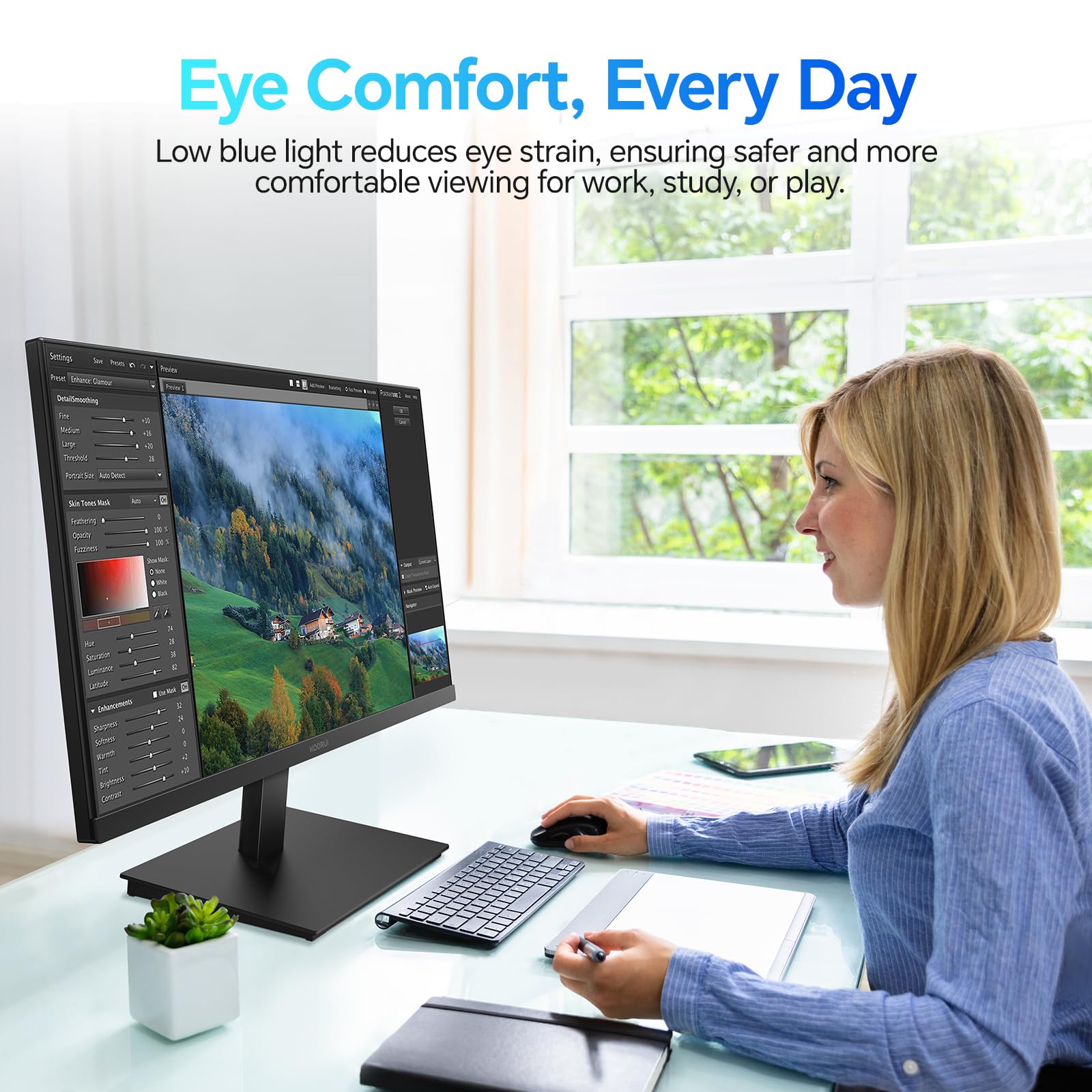 Koorui E2711K 27 Inch Fhd Monitor, Gaming 144Hz, Ips Computer Monitors, 1080P Pc Screen, Adaptive Sync, 5Ms, Vesa 100X100Mm, Eye Care, Hdmi, Vga - View 6