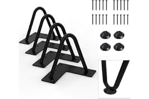 Orgerphy 4” Black Hairpin Furniture Legs(4PCS) | Heavy-Duty Hairpin Legs End Table Legs| with Screws and 4pcs Bonus Rubber Floor Protectors | Metal Table Legs Desk Legs Furniture Legs for DIYers