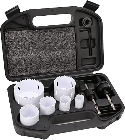 Amazon Basics Bi-Metal Hole Saw Kit 9-Piece 20mm to 68mm Carry Case