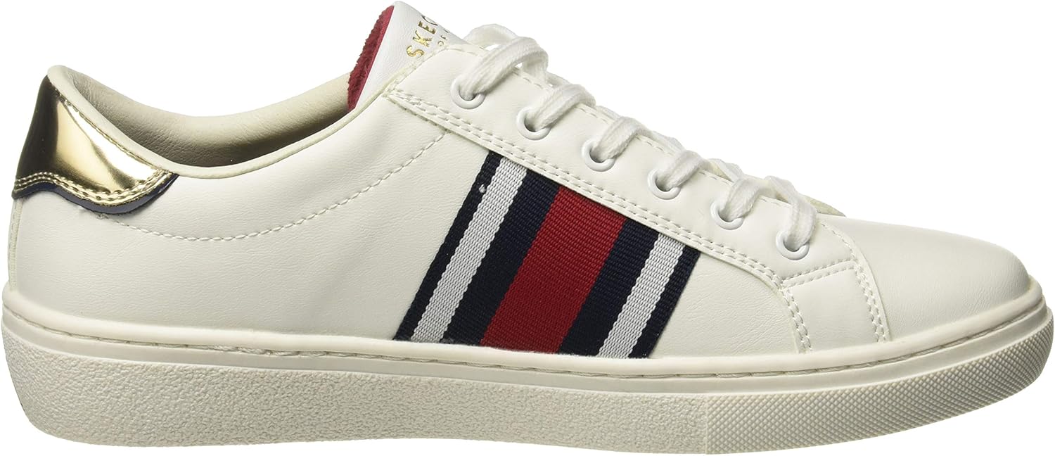 skechers white goldie striped trainers