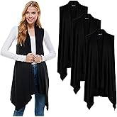 Azules 3 Pack Sleeveless Cardigan Vest for Women – Lightweight Open Front Long Cardigan – Flowy Casual Layer for Any Season