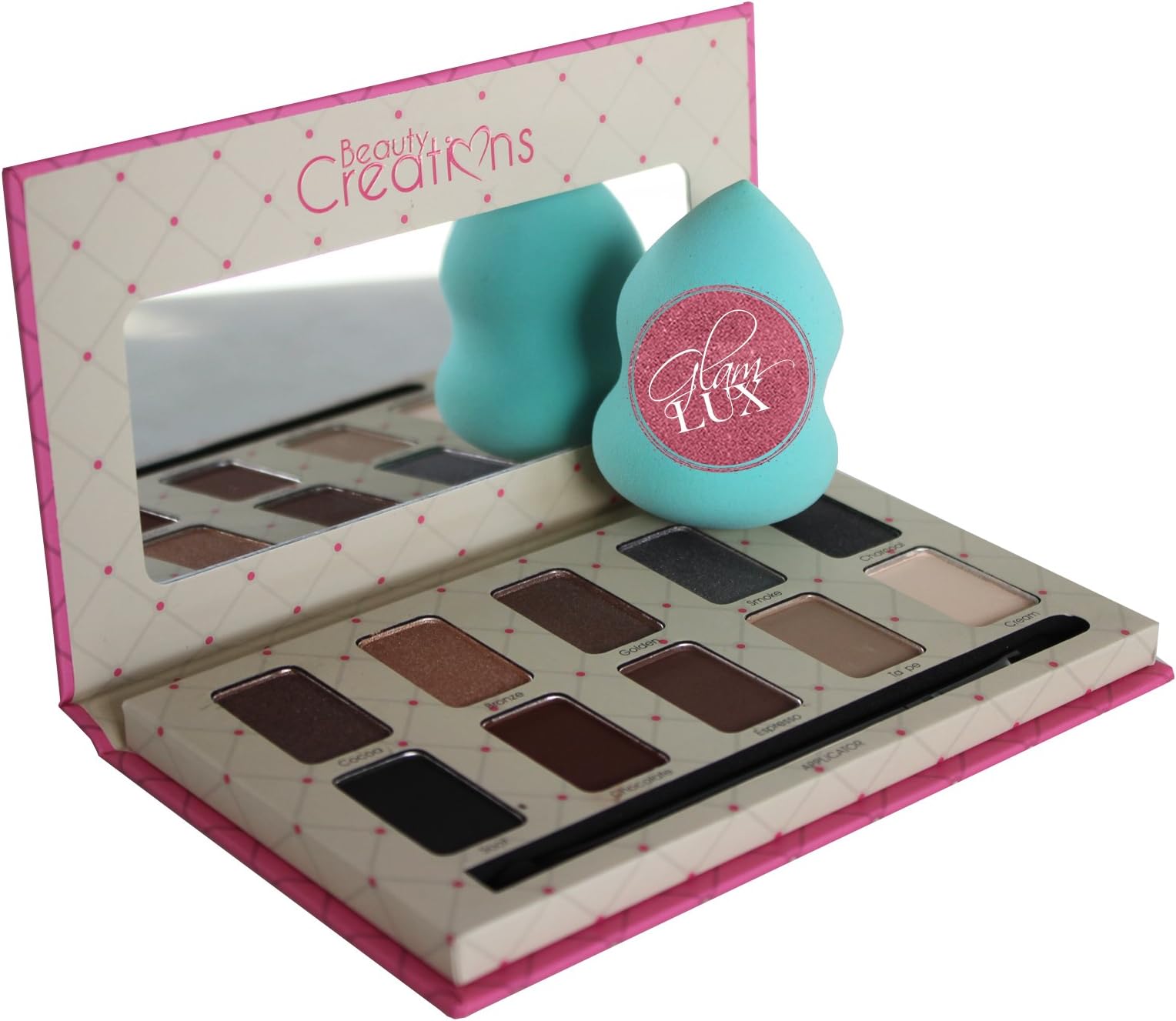 Glam Lux Bundle Tease Eyeshadow makeup palette collection and Glam Lux Beauty Blender Long Lasting Pigmentation Eye Shadow palette cosmetics