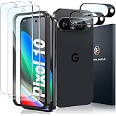 LK 2 Pack for Google Pixel 10 Screen Protector+2 Pack Camera Lens Protector | [New Version] Fingerprint Unlock HD 9H Tempered Glass Cell Phone Laptop Screen for Pixel 10, Anti-Scratch, Bubble Free