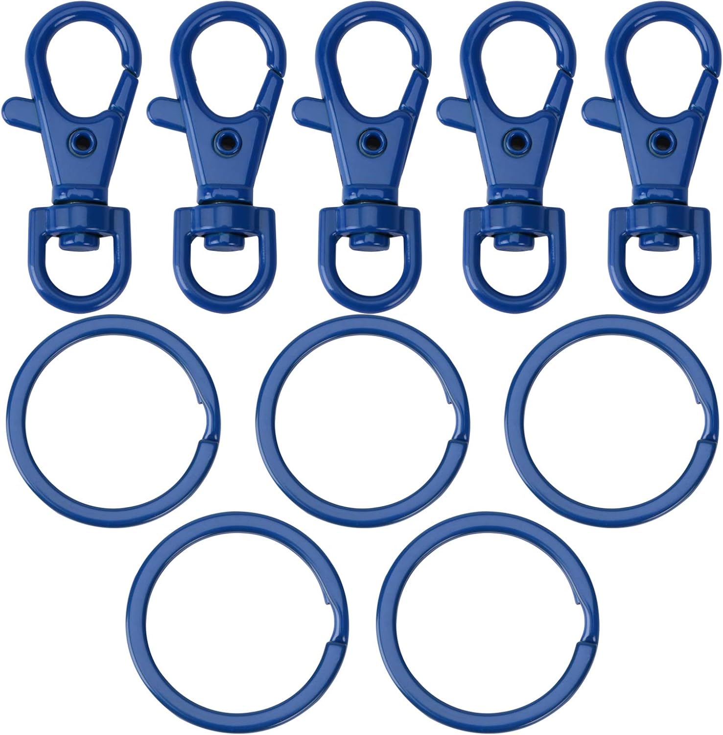 5 Set Key Chain Flat Key Rings Baking Varnish Metal Swivel