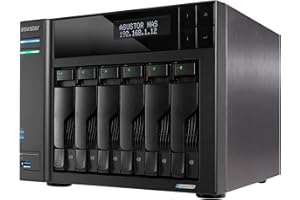 Asustor Lockerstor 6 Gen2+ AS6706T v2 6 Bay NAS Storage, Intel Quad-Core 2.0GHz CPU, Dual 5GbE Ports, 8GB RAM DDR4, 4 M.2 SSD