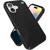 Speck Black iPhone 16 Case - Slim Phone Case iPhone 16 - iPhone 16 Phone Case - Presidio 2 Grip - Black/Slate