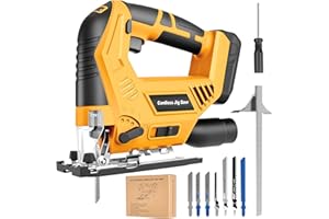 CAMXTOOL Jig Saw Compatible with Dewalt 20V Max Battery (No Battery), Cordless Jig Saw Brushless Jigsaw Tool with LED Light, 0°- 45° Bevel Cuts, 3 Orbital Settings for Straight/Curve/Circle Cutting