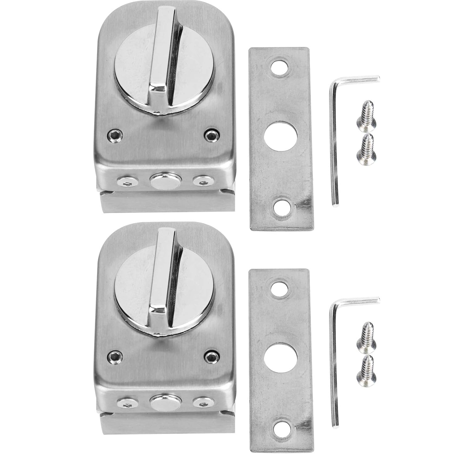Door Latch 2 Set Stainless Steel Door Lock Bolts Bathroom