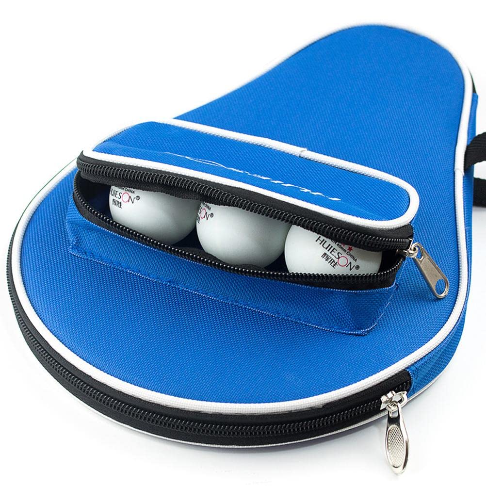 Table Tennis Bat Bag,Waterproof Pong Paddle Bat Pouch,Table Tennis Racket Cover for One Racket Extra Ball Compartment for 3 Balls