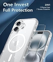 FNTCASE for iPhone 16 Plus Case: Clear Case