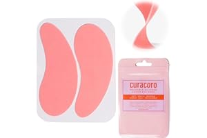 Curacoro Reusable Eye Pads, Silicone Under Eye Patches Lash Lift Cover Eyelash Extension | Soft Pads for Sensitive Skin during Eyelash Perm Lamination & Lash Extensions Remover (Pink, Style 3)