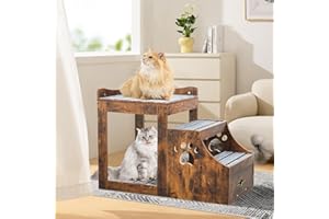 PETONY Pet Window Perch with Stairs, Super Large Pet Bunk Bed for Cats, Multi-Level Pet Seat Platform with Mats, Pet Bed Couch with Drawers for Bedside(Large)