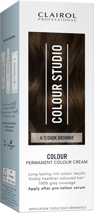 Clairol Colour Studio Permanent Colour Cream Dark Brownie 4/0 50ML