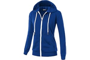 GIVON Basic Lightweight Zip-Up Hoodie Long Sleeve Thin Jacket for Women with Plus Size