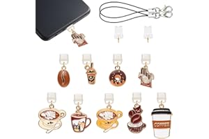 WEWAYSMILE 7-15Pcs Dust Plug Charm Type C USB C Dust Plug with Alloy and Resin Pendants for Phone Reader Accessory Gifts