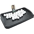 Heavy Duty Rubber Golf Ball Tray - with Cell Phone Holder Record Golf Swing - 100 Ball Capacity - High Impact Golf Tray Compatible with All Hitting Mats