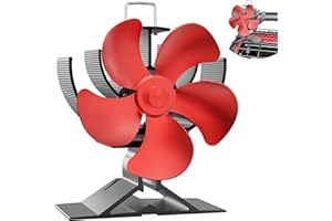 Easywave Wood Stove Fan Non Electric: Heat Powered Fireplace Fan with Slot & Spring Fixed on Propane Heater, Thermoelectric Thermal Fan for Wood Burning Stove/Pellet/Log Burner/Buddy Heater