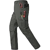 CNBQDD Mens Work Pants Ripstop Waterproof Cargo Pants for Men with 7 Pockets Tactical Hiking Pants