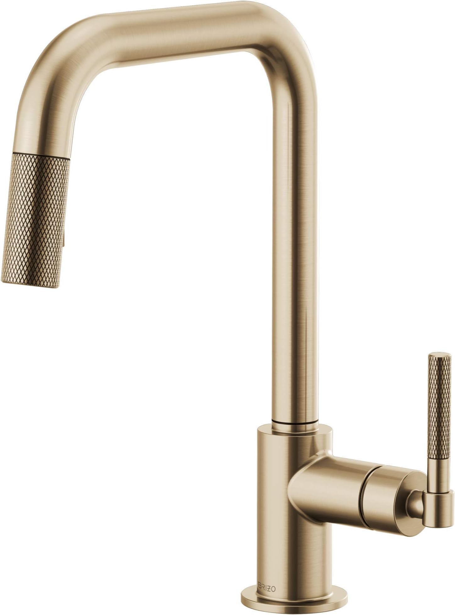 Brizo 63053LF-GL Litze Pull-Down Faucet with Square Spout and Knurled Handle In Luxe Gold
