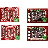 Holiday Varieties 2 Set - Candy Cane Peppermint Flavored Spoons, Chocolate Stirring Spoons, Hot Chocolate Party, Chocolate Sp
