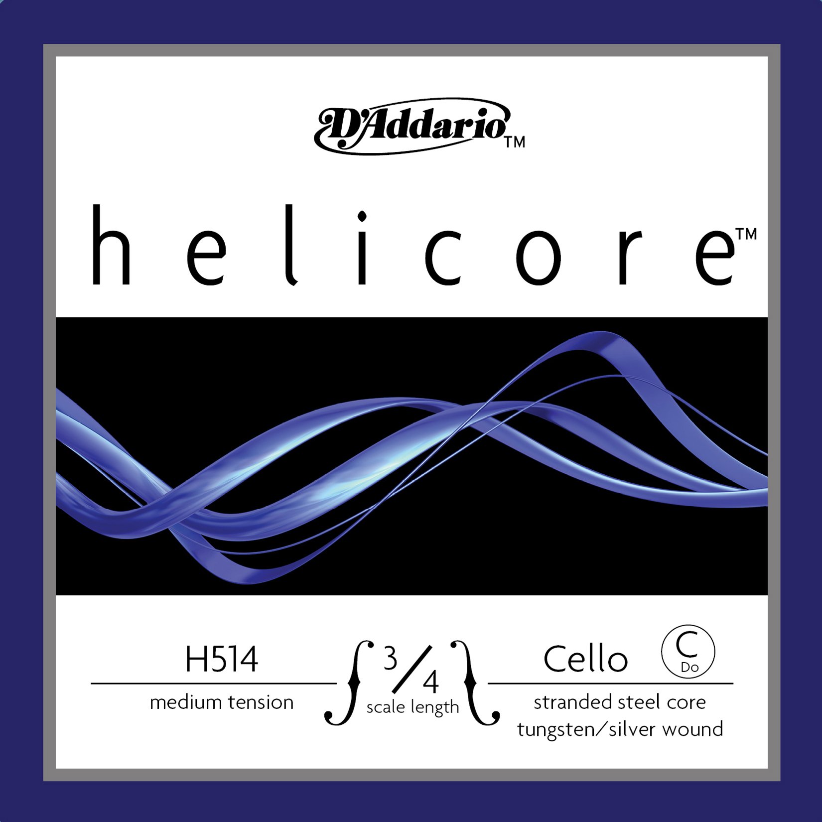 D'Addario Helicore 3/4 Scale Medium Tension Single C String for Cello