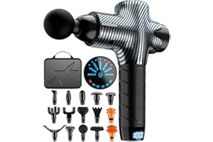 DACORM Massage Gun, Deep Tissue Percussion Muscle Massage Gun for Athletes, Super Quiet Portable Electric Sport Massager, Handheld Deep Tissue Massager for Back Neck Leg(Y8-Carbon)