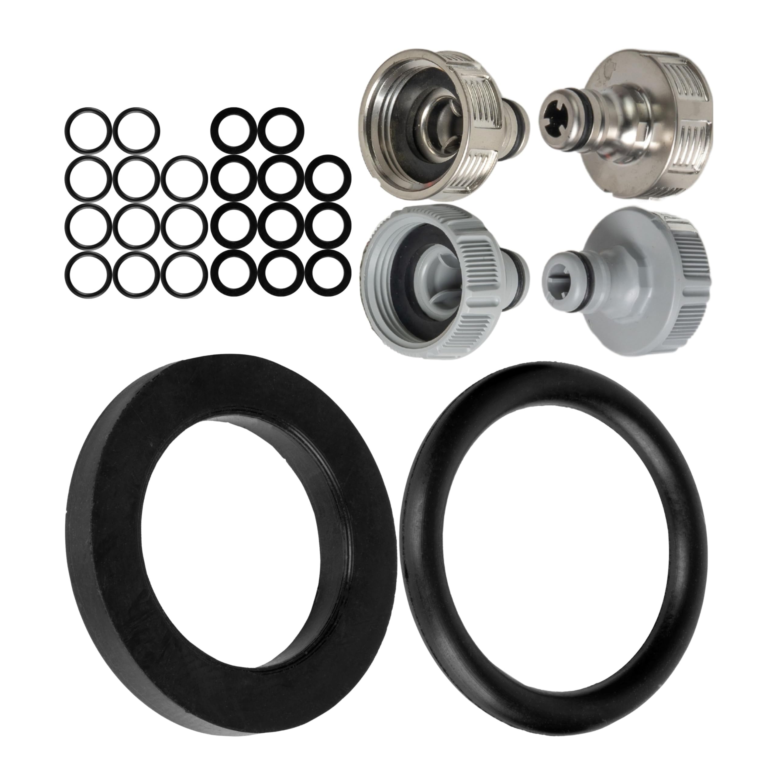 Replacement seals mix set, 24 pieces, for G 3/4" inch garden system parts, compatible with Gardena 26.5 mm tap connector, 15280, 18201, 18241, 2801, 938, silicone, Ø 22.3 x 17 O-ring