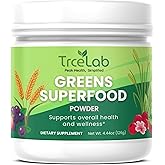 TRCELAB Super Greens Powder - Organic Greens Supplement with Probiotics for Women, Wheatgrass Juice, Spirulina, Barley Grass, Matcha Powder, Beet Root Powder - 30 Servings, Plant-Based