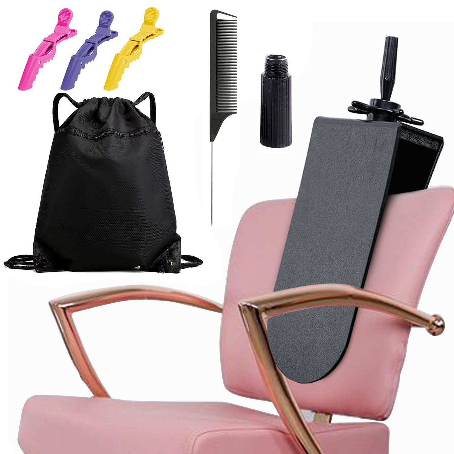 Photo 1 of kelukeya Mannequin Head Clamp Stand for Chairs, Adjustable Wig Head Stand Holder for Cosmetology Hairdressing Seat Back Clamp (Small)