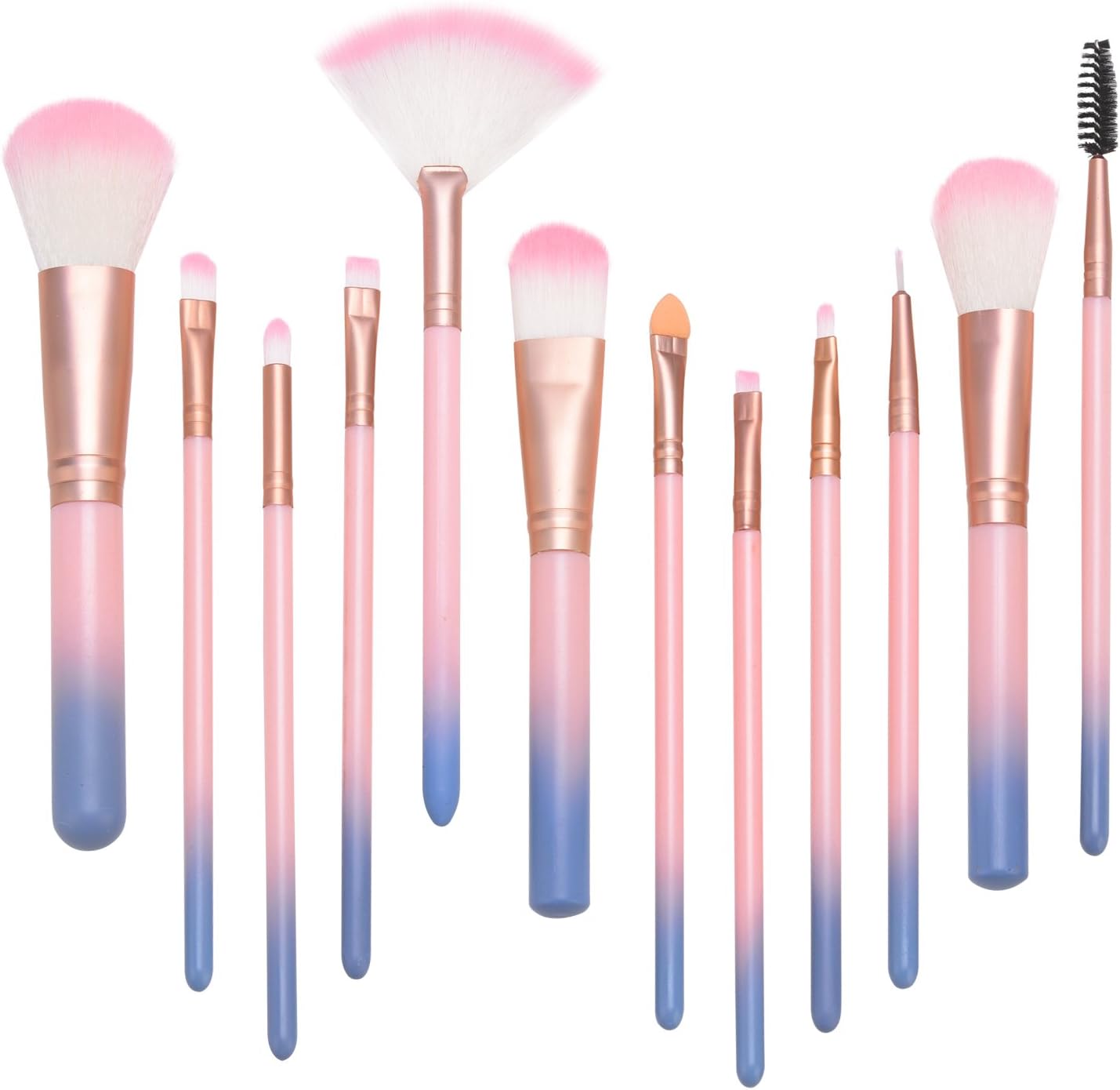 Makeup Brushes, Makeup Brush Set,Face Eye Shadow Eyebrow Lips Foundation Powder Blush Concealer Contour Makeup Brush, Zonku 12 Pieces Cosmetic Brushes