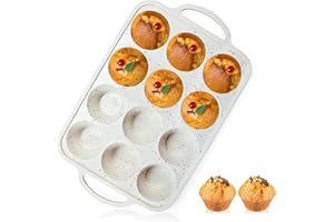 Vinino 1Pack Silicone Muffin Pan for Baking with Metal Reinforced Frame, 12 Cup Regular Size Cupcake Pan, BPA Free Durable Silicone Muffin Tray, Cupcake Baking Pan Molds for Oven Dishwasher Safe