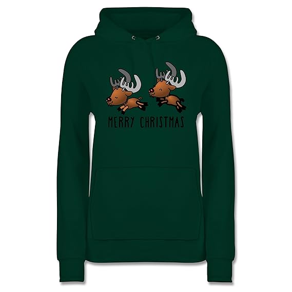 Weihnachten & Silvester - Rentiere Merry Christmas - Damen Hoodie
