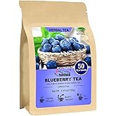 FullChea - Blueberry Tea Bags, 50 Teabags - Premium Blueberry Blend Herbal Tea - Harmonious Mix of Blueberries, Hibiscus, Rai