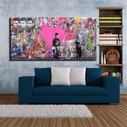 Rjjwai Beruhmte Charlie Chaplin Maler Wandkunst Malerei