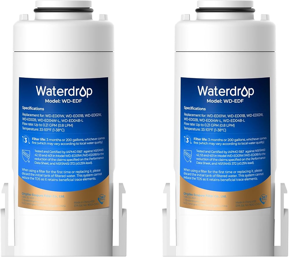 Waterdrop Replacement Filters WD-EDF for WD-ED01 WD-ED02 WD-ED04 2 Pack
