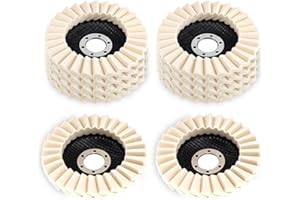 XLIUAX 10 Pack Wool Felt Flap Disc Abrasives 4-1/2" x 7/8" Thicken Arbor Kit Buffing Polishing Cutting Wheel for Angle Grinder for Metal, Marble, Glass, Ceramic, Furniture, Car
