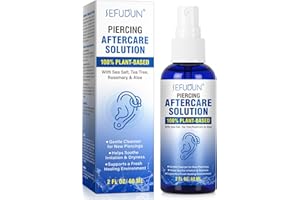 NIFEISHI Piercing Aftercare Spray, Saline Spray for Piercings Cleaner for Ear, Belly & Nose - Gently Cleanses - Soothing & Gentle-2 Fl Oz