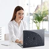 EooCoo MacBook Air 13.6 Case Transparent Glitter Crystal Black A3449 A3240 view 2