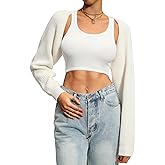 Navneet Women Knit Bolero Shoulder Shrug Sweater Long Sleeve Open Cropped Cardigan
