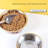 YUDANSI 860ml Pink Dog Bowls 2 Pack Stainless Steel Food Water Non-Slip Base view 6