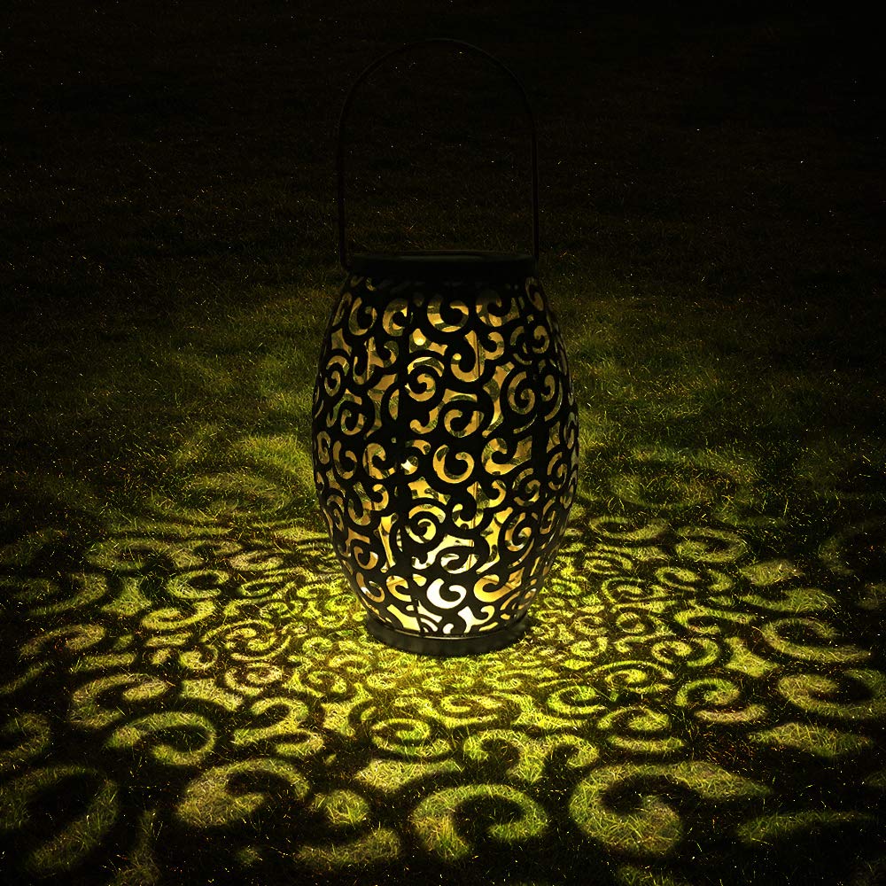 Tomshine Solar Lantern Lights Garden Lights Solar Powered with Handle Outdoor Hanging Solar Lights for Courtyard