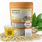 TeaDreamTea Ginger Tea Bags - 100 Bleach-Free Tea Bags | Caffeine Free, Antioxidant, Calms Upset Stomach - Strengthen Immune System - Herbal Ginger Tea