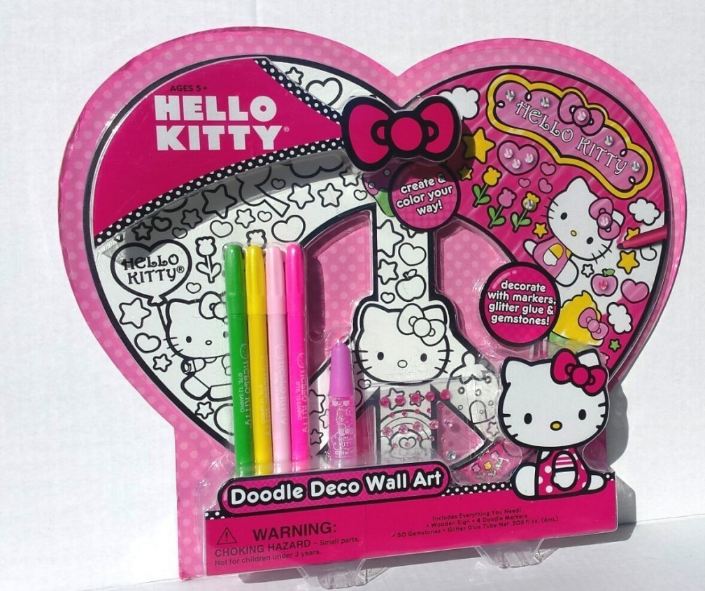 Amazoncom Hello Kitty Doodle Deco Wall Art Kit Toys Games