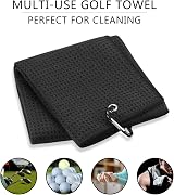pzihao Golf Club Brush and Towel Kit with Carabiner Black Gray view 4