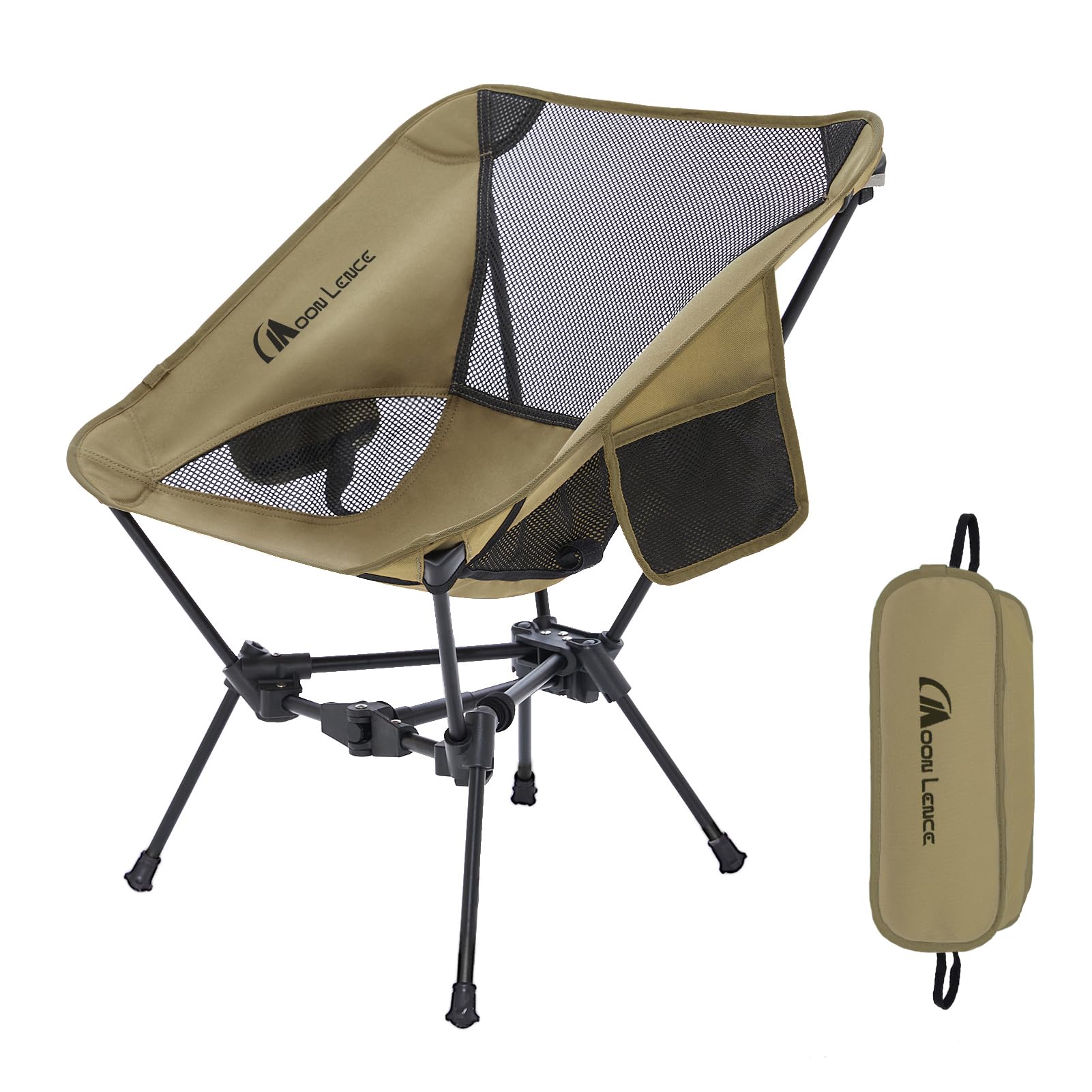 Photo 1 of MOON LENCE Portable Camping Chair Lightweight Foldable Chair - The 4th Generation Portable Folding Chair - Compact, Ultralight Folding Chairs for Hiking Mountaineering Beach