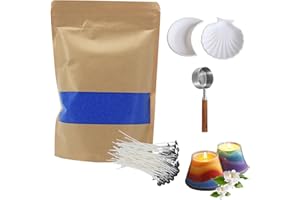 MONIVI Pearled Sand Candle Making Kit 17.6oz – Unscented Refillable Pearled Candle Wax with 50 Wicks, Scoop & 2 Plates, Colorful Ice Flower Candle Wax Beads for DIY Handcrafting, Décor and Gifts (Royal Blue)