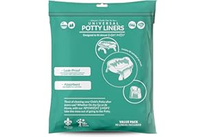 Kalencom Universal Potty Liners - Disposable Potty Liners for Toddlers - Absorbent and Leakproof - Compatible with Potette Travel Potty and Most Standard Toddler Potties (90, Universal)