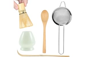 Matcha Whisk Set, Ceramic Japanese Matcha Bowl Whisk Set for Home Trip, Easy to Clean Anti Rust Matcha Scoop Whisk Holder Kit